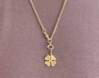 Asti Necklace with Swivels and Spring Ring Clasps | Gold Curb Chain with Charm Holders