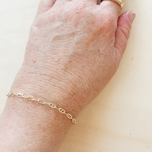 Vesta Bracelet 14k Gold Filled Or Sterling Silver Mariner Chain Bracelet Waterproof Gold Chain image 5