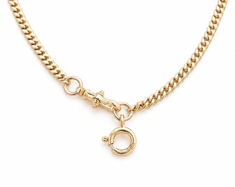 The Asti Chain with Swivels and Spring Ring Clasp | 10k Gold Finished Curb Chain with Charm Holders