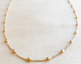 Araminta Necklace | Gold Filled or Sterling Silver Large Bead Satellite Chain