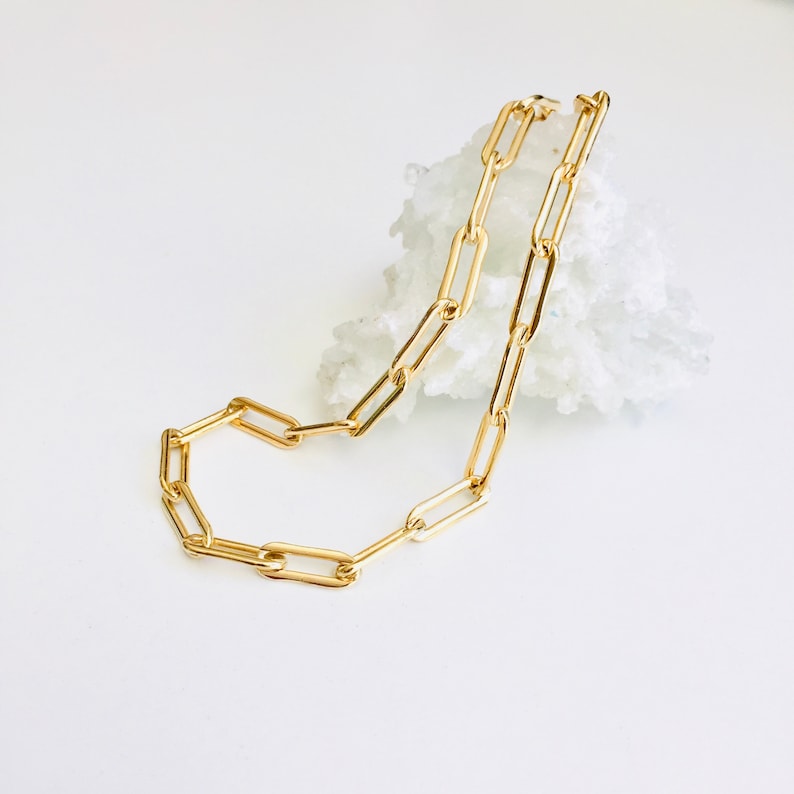 The Clare Necklace 14k Gold Filled Paper Clip Necklace Adjustable Length image 3