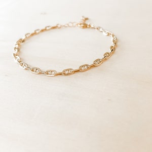 Vesta Bracelet 14k Gold Filled Or Sterling Silver Mariner Chain Bracelet Waterproof Gold Chain image 3