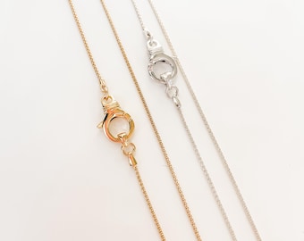 Bethany Necklace-14k Gold Filled or Sterling Silver Chain with Large Lobster Clasp/Charm Holder
