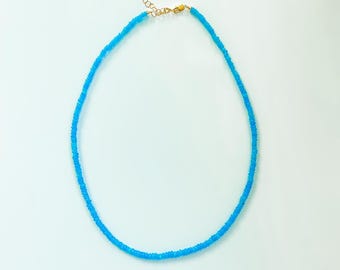 Neon Blue Necklace- Multicolor Opal Necklace With Gold Fill or Sterling Silver Hardware