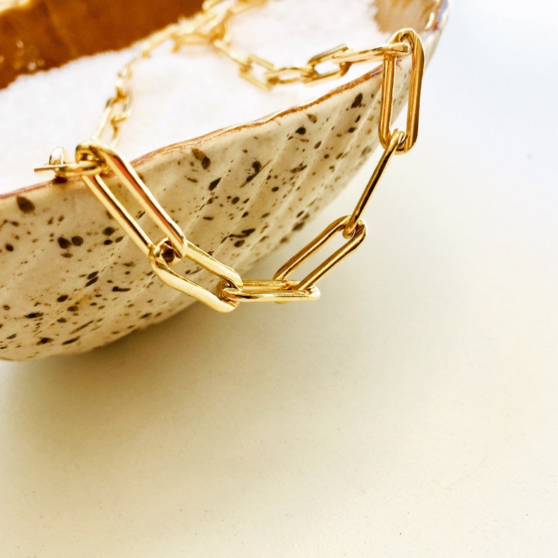 The Clare Necklace 14k Gold Filled Paper Clip Necklace Etsy