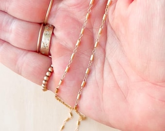 Phoebe Necklace | Gold Filled Bar Chain