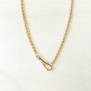 The Iris Necklace with Swivel Clasp | 14k Gold Filled Belcher Rolo Chain with Swivel Clasp