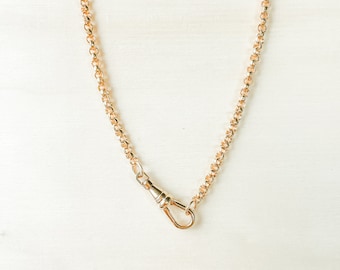 14k Gold Filled Belcher Rolo Chain Necklace with Swivel Clasp-The Iris Necklace