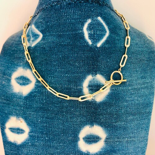 The Clare Necklace 14k Gold Filled Paper Clip Necklace Etsy