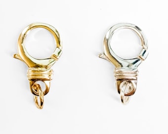 Bethany Clasp-Gold Finished or Sterling Silver Large Lobster Clasp/Charm Holder