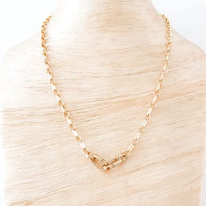 Collana con catena Charlotte Big con chiusura a pressione ovale singola o doppia / Catena riempita in oro 14k / Porta ciondoli