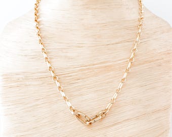 Die große Charlotte mit ovalem Druckverschluss-große gemischte Rolo-Kette mit ovalem Charm-Halter