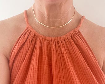 14k Gold Filled Herringbone Chain Necklace