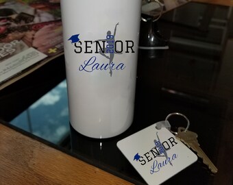 Class of 2019 Senior Custom Ballet Dancer Water Bottle and key chain set - Senior Dancer Bottle and key chain set - '19 Senior Gift set
