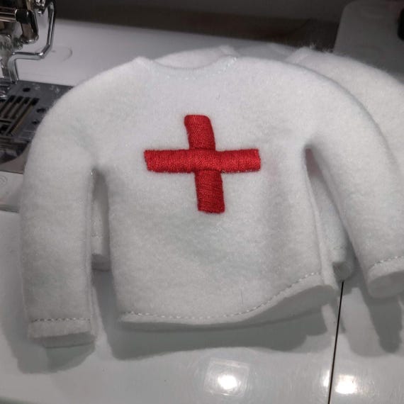 Red Cross Elf Sweater 10" Doll Christmas Clothing Prop