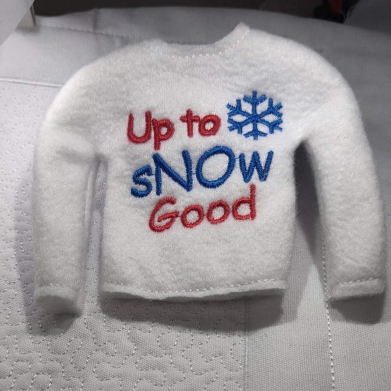 Up To Snow Good Elf Sweater 10" Doll Christmas Clothing Prop