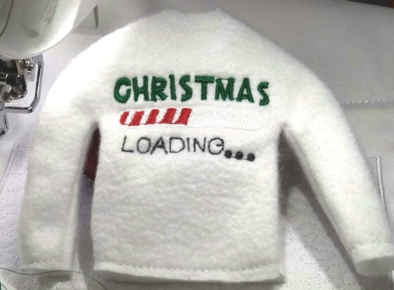 Christmas Loading... Elf Sweater 10" Doll Christmas Clothing Prop