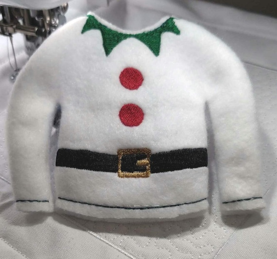 Santa jacket with belt elf sweater 10" doll christmas clothing prop