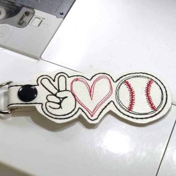 Peace Love Baseball Key Fob - perfect gift!