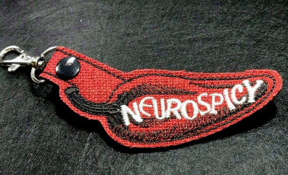 Red Neurospicy Key Fob - better than Neurodiverse - be special!