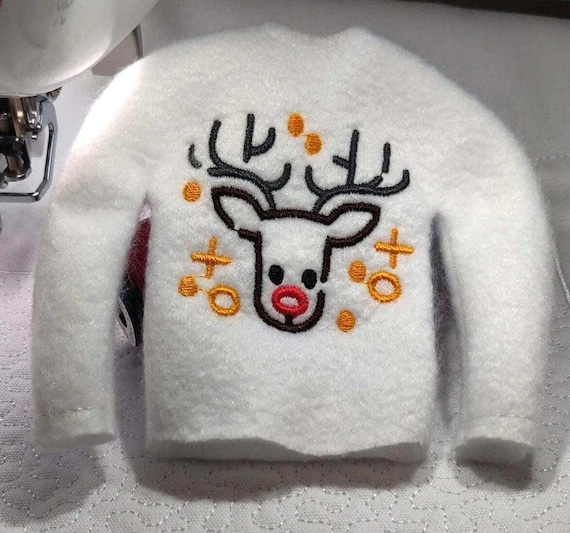 Doodle Reindeer Elf Sweater 10" Doll Christmas Clothing Prop