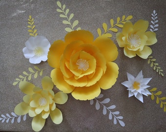 Paper Flowers Kit | Ready To Assemble |Giant paper flower Party Supplies Birthday Decor | Party Decor Backdrops | Nursery Decor | Room Decor