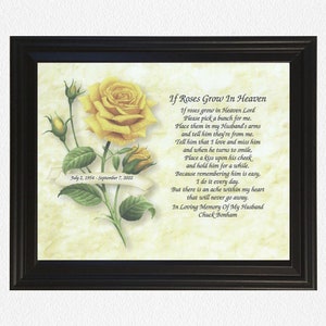 Memory of Husband, Sympathy of Husband, In Memory Gift, Frame Included, Gift for Widow, Memorial Day Gift, Condolence Gifts, Loss Of Husband