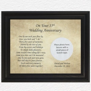 35th Wedding Anniversary Gifts, 35 Year Anniversary Frame, 35th Anniversary Gift, 35th Anniversary for Parents, 35th Anniversary Decorations