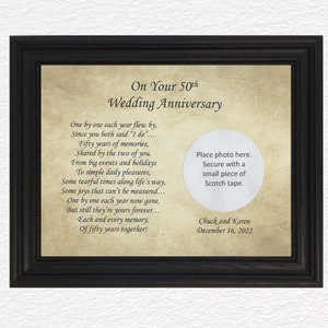 50th Wedding Anniversary Gifts, 50 Year Anniversary Frame, 50th Anniversary Gift, 50th Anniversary for Parents, 50th Anniversary Decorations