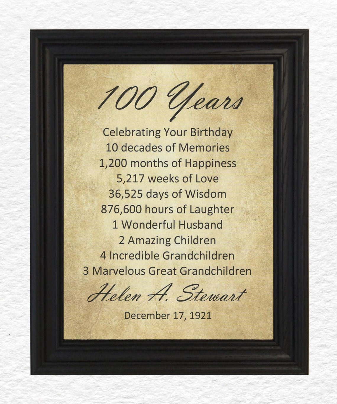 framed-100th-birthday-gift-100th-birthday-100th-birthday-etsy
