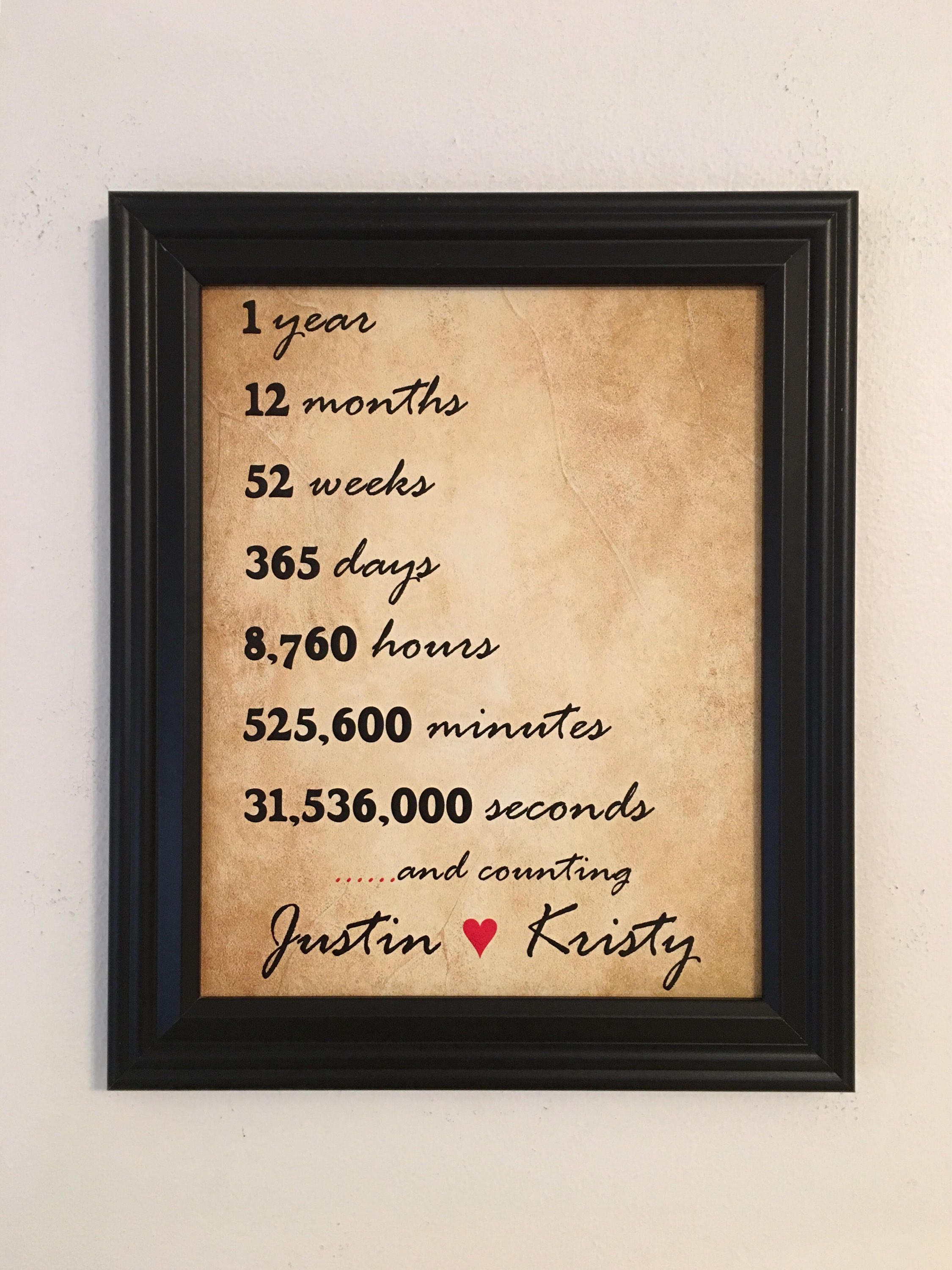 1 Year Anniversary Gift For Girlfriend For Wife 1st Etsy