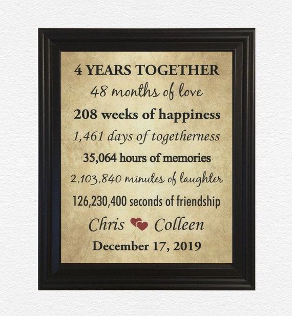 4 Year Anniversary Gift For Girlfriend 4 Years Together For