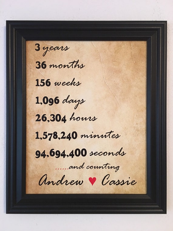 3 Year Anniversary Gift For Girlfriend Wife 3rd 50