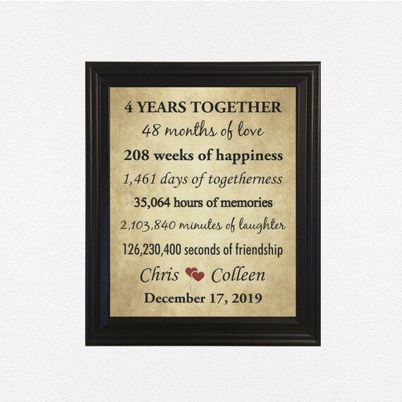 4 Year Anniversary Gift For Girlfriend 4 Years Together For