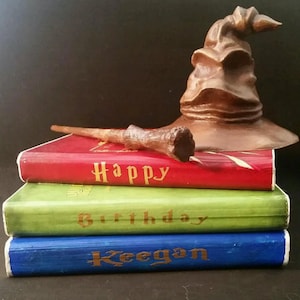 Wizard Book Cake Toper Set, Party Supply, Birthday Cake Topper, Wedding Cake Topper, Baby Shower