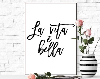 La vita e bella mug with quote Coffee mug Message mug Unique | Etsy