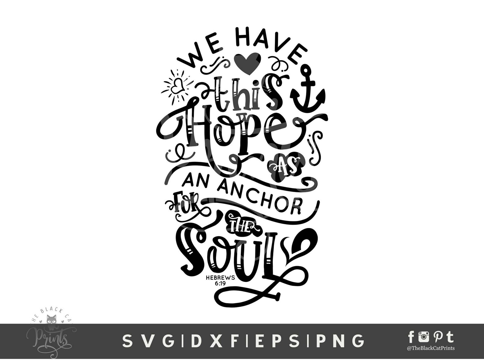 Hope is an Anchor for the Soul Svg Cut File Bible Verse Svg Etsy