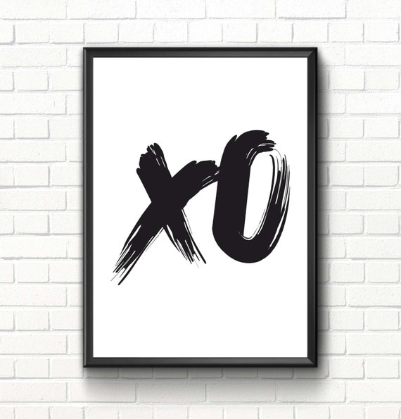 Xo Wall Art Hugs And Kisses Art Love Prints Minimal Wall Art Typography