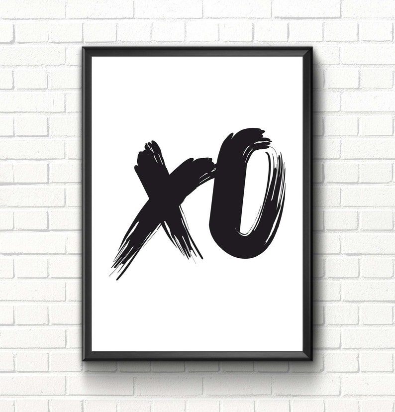 XOXO Print Xo Wall Art Scandinavian Modern Xo Sign Minimalist Etsy