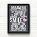 Dream Big Poster Printable Art Print Inspirational Quote Positive Wall ...