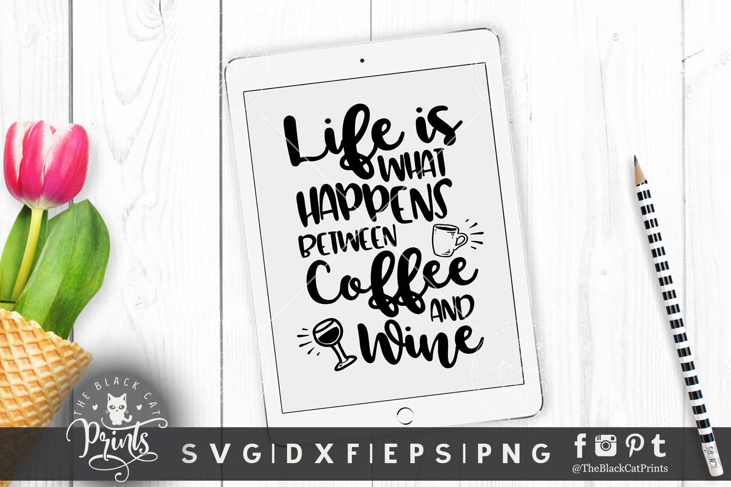 Download Life is what happens between coffee and wine SVG design ...