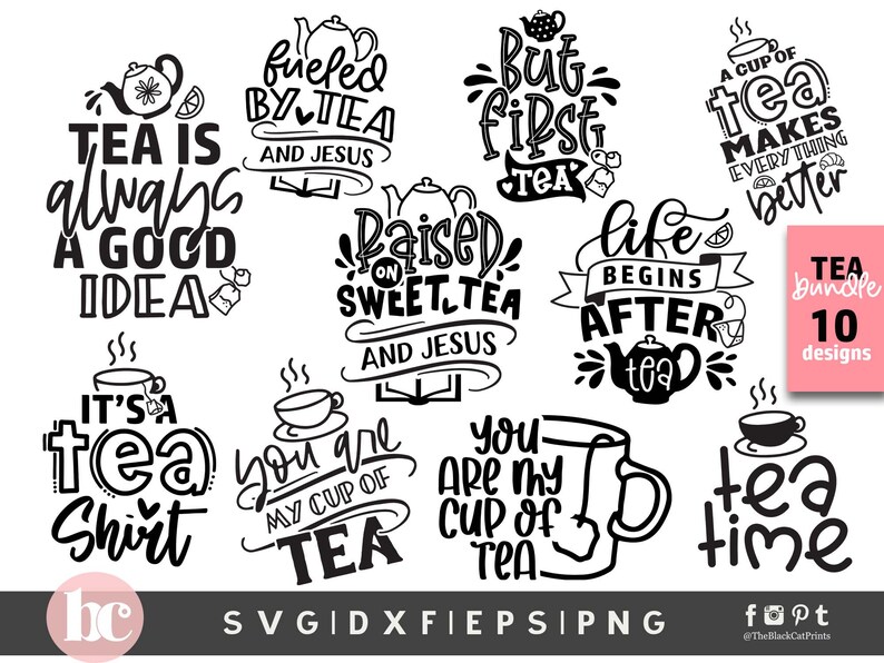Tea SVG Bundle Tea Lover SVG Tea Svg Kitchen Svg Tea Etsy Canada