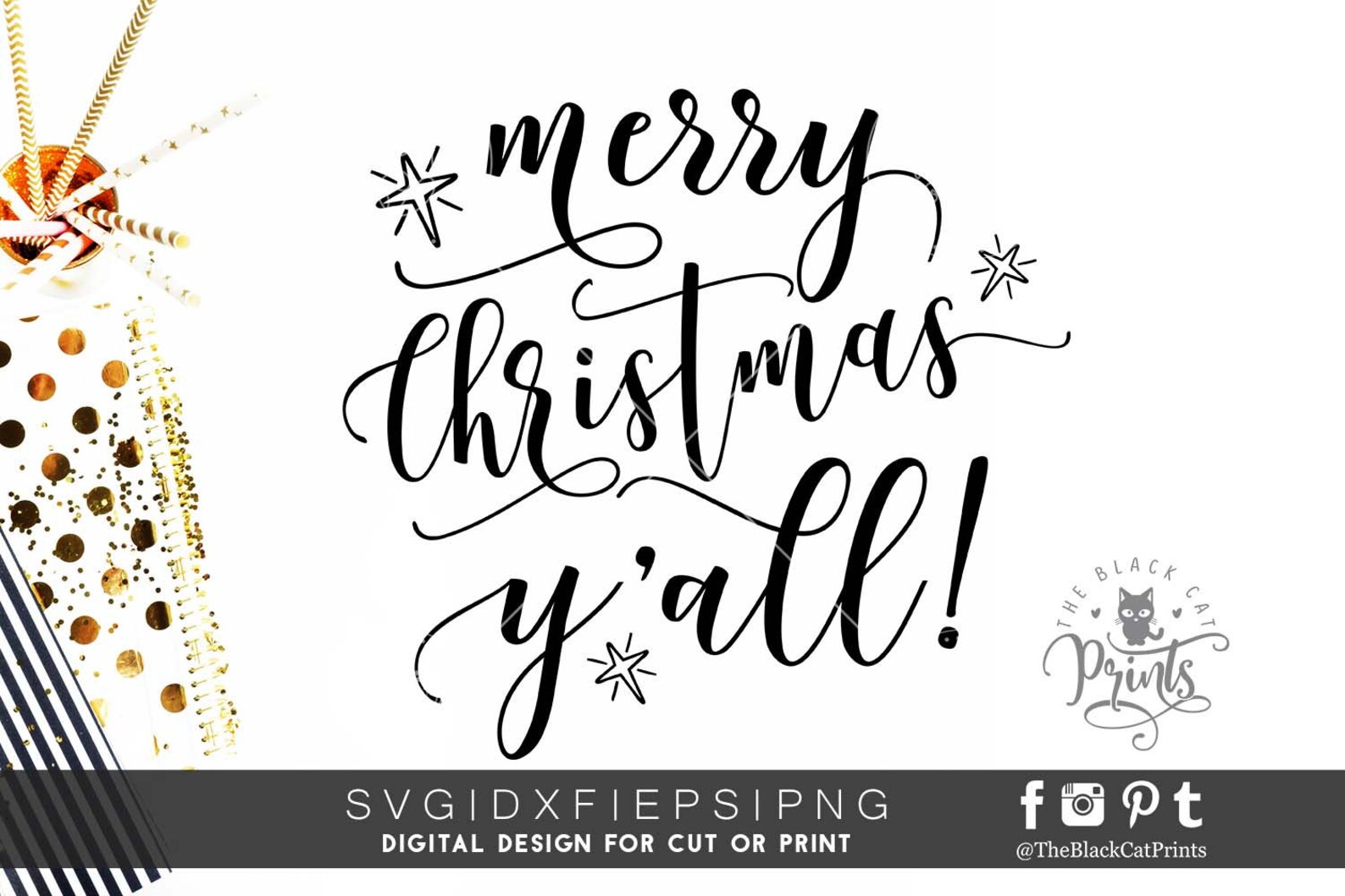 Merry Christmas Yall svg cut file Cricut svg design Digital | Etsy