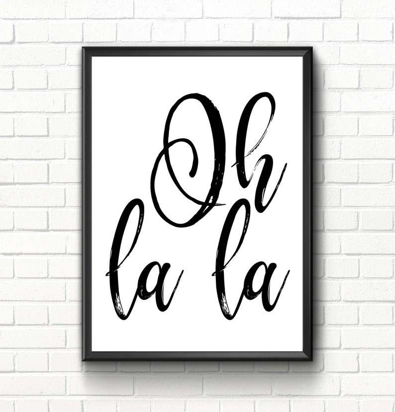 Oh La La Print Fashion Printable Art Modern Home Decor Tag | Etsy