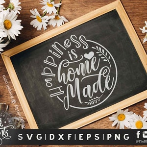 Happiness Is Homemade Sign For Kitchen SVG PNG | Door Round Sign svg | Kitchen Farmhouse Sign svg | Door Hander svg | Kitchen Apron Design