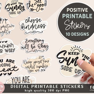 Positive Inspirational Motivational Stickers For Tumbler and Laptop Positivity Stickers Encouraging Stickers Digital Stickers Pack PNG image 3