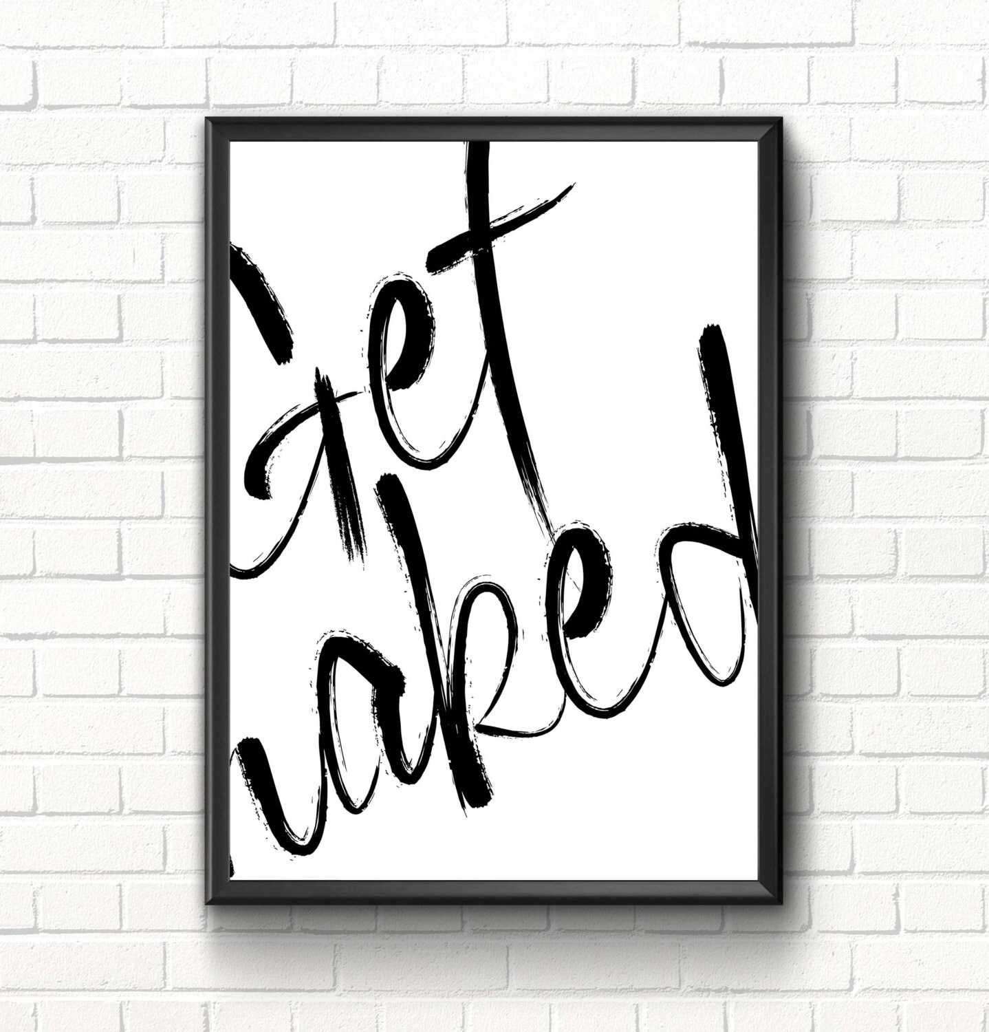 Get Naked Simple Illustration Digital Design Instant Downloads Art Typography Quotes Print Wall Art SVG DXF PNG Files Cricut