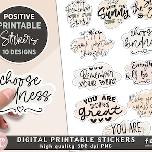 Positive Inspirational Motivational Stickers For Tumbler and Laptop Positivity Stickers Encouraging Stickers Digital Stickers Pack PNG image 4