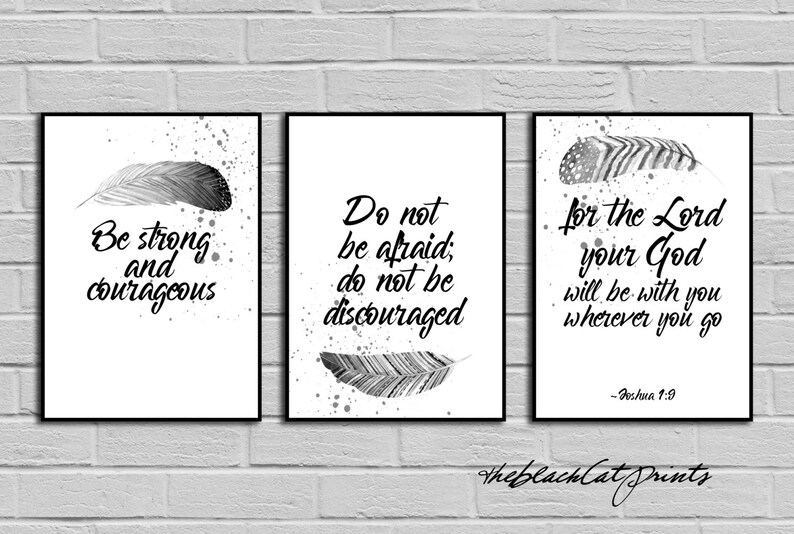 Bible Verse Wall Art Nursery Print Set Nursery Decor Christian Etsy