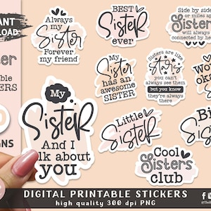 Schwester Sticker PNG | Sister's Day Sticker | Best Sister Sticker | Schwester Laptop Aufkleber | Wasserflaschen Aufkleber | Sticker drucken und ausschneiden